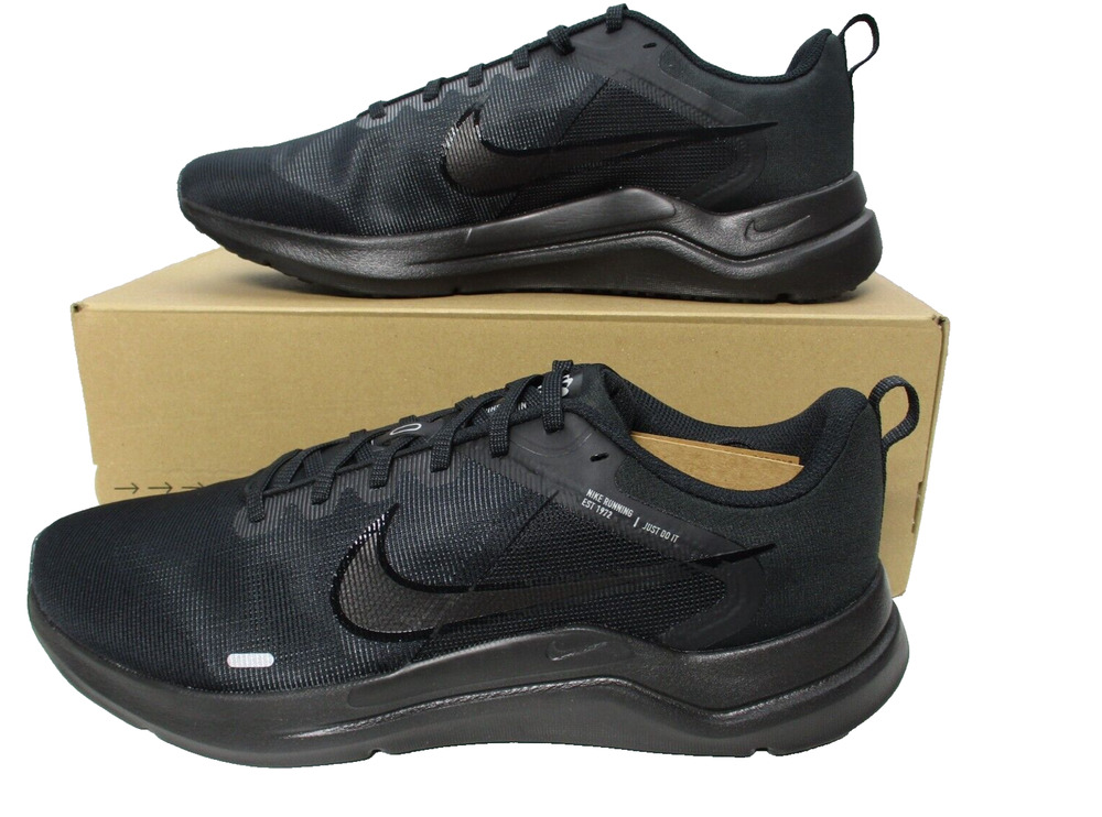 Nike Downshifter 12 Black Smoke Gray Road Running Shoes Mens Sz 8 Womens Sz 9.5